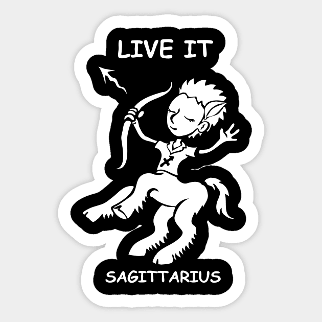 Live It, Sagittarius! Sticker by NerdsyAeon